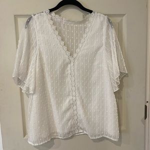 SHEIN white short sleeve blouse